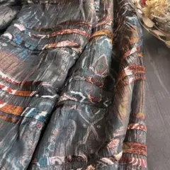 ラスト❣️テンセル混生地 ブラウン系 フロッキーライン 幅155×160cm