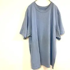 ライトブルー オーバーサイズ Tシャツ ワーク