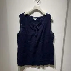 Gap リネン ノースリーブチュニック L ネイビー