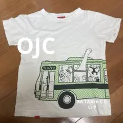 OJC 動物バス半袖Tシャツ　ホワイト　8A