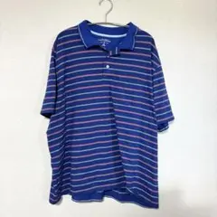 Vintage 00s 90s ポロシャツ ボーダー 青 ネイビー スケーター