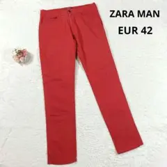 【ザラマン】スキニーパンツ (EUR42) カラーパンツ 赤 カジュアル