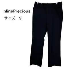 nlinePrecious（9）ストレッチ スラックスパンツ 黒 レディース