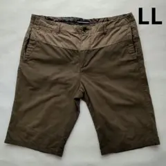 ハーフパンツ　LL　ブラウン✕カーキ
