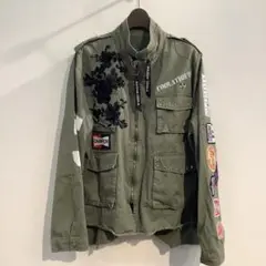 COOLA TIQUES ペイント×レースミリタリージャケット　サイズ38