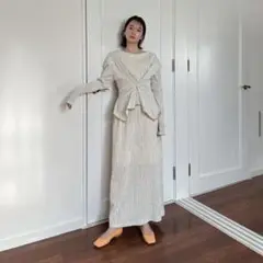 CLANE COTTON CREPE TUCK ONE PIECE