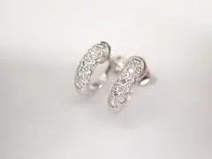 美品 田崎真珠 タサキ K18WG ダイヤ計0.24ct イヤリング