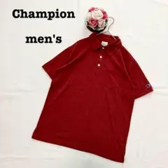 Champion チャンピオン　メンズ　半袖ポロシャツ　M カットソー　赤