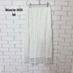 Marie Hill スカート　ロングスカート　白　レース　ウエストゴム　M