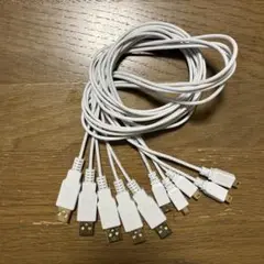 ホワイト USBケーブル (A to miniB)　5本セット