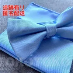 水色 無地 青 ブルー 蝶ネクタイ 結婚式 おしゃれ パーティー 上品 大人