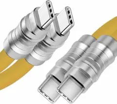 c to c ケーブル usb-pd 100w １m 黄色　2本入り