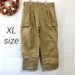 カーゴパンツ　コットン　ベージュ　XL　大きいサイズ　メンズ　古着