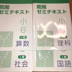 能開ゼミテキスト小6 1期 四科目セット