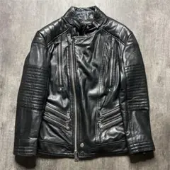 【美品】ポロラルフローレン 最高級 ライダース レザー ブルゾン バイカー レア