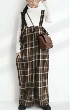 超美品！アンティカ　大人気チェック柄サロペット　140