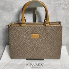 【未使用級】NINA RICCI ニナリッチ ジラフ柄 ハンドバッグ