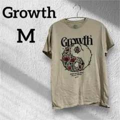 【グロース/Growth】美品✨️(M)ベージュ グラフィック 半袖 Tシャツ