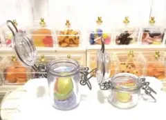 ミニチュア　カラフルスライスシュガーフルーツ＋クリアー保存容器２個付き