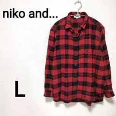 niko and… メンズL チェック柄　長袖シャツ　レトロ　1873
