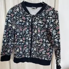 花柄フルジップジャケット 110cm 綿100%
