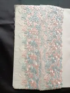 花柄刺繍レースリボン 8cm幅