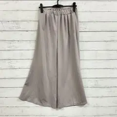 【クーイ】ワイドパンツ くすみグレイ 夏用 涼感 ゆるダボ 美脚 韓国 M相当