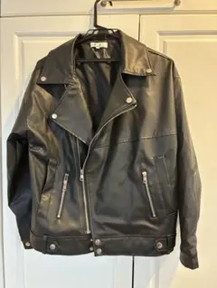 レディース　ダブルライダースジャケット 黒　合皮
