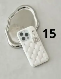 ダーリッチ　キルティングビジューDDチャームiPhoneケース　15
