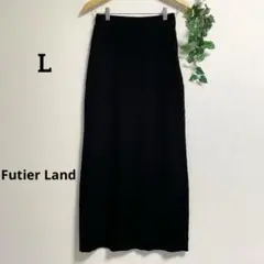 Futier Land＊L 黒 タイトスカート ブラック ストレッチリブニット