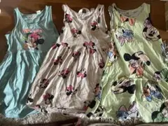 ミニーマウス ノースリーブワンピース 3点セット