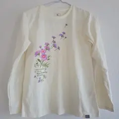 Mizuno☆ Dry Vector 長袖Tシャツ クリーム色　花柄　S
