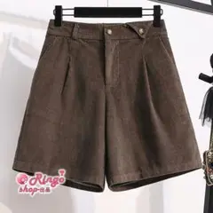ハイウエスト コーデュロィ ショートパンツ ワイドパンツ Aライン おしゃれ