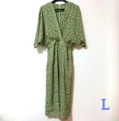 ワンピース フレアワンピース 大人可愛い 小花柄 マタニティ タグ付き L