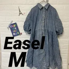 Easel 半袖シャツワンピース デニムブルー 【M】