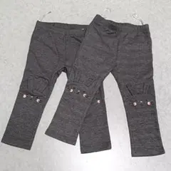 H&M　90　グレー　ズボン　ウサギ　セット　双子　ふたご