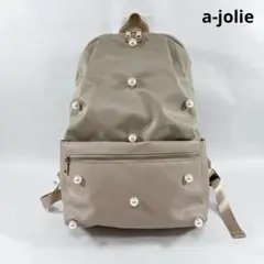 【 アジョリー 】　完売品　黒　パール　レザー　フリル　リュック　ゴールド アジョリー 】 完売品 黒 パール レザー フリル リュック