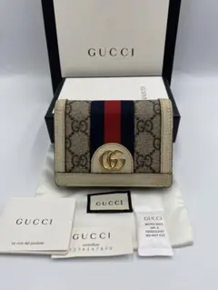 美品‼️グッチ 二つ折り財布 オフディア GGマーモントシェリーライン