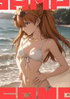 A4 ポスター　アスカ エヴァ ファンアート　水着　美少女　高画質