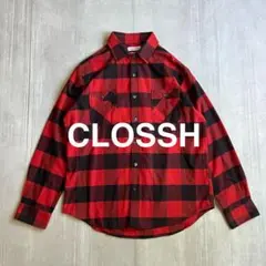 【美品】 クロッシー メンズ ネルシャツTHERMOLITE レッド 赤 XL