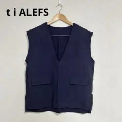 t i ALEFS リネン Vネックベスト