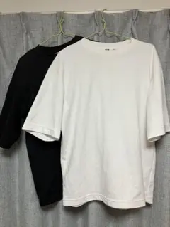 ユニクロ エアリズムコットンオーバーサイズTシャツ/5分袖 （M） 2枚セット