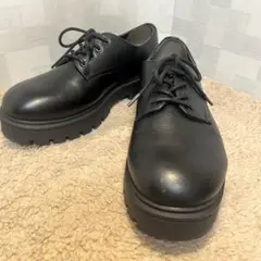 ❤️美品❤️チャンキーソールプレーントゥシューズ　25㎝　ブラック