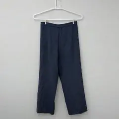 ワイドパンツ ウエストゴム入り ネイ ビーL