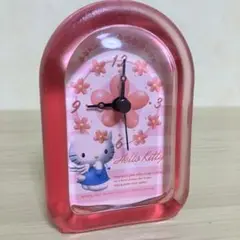 【レトロ・当時物】ハローキティ ミニ時計 コンパクト ピンク