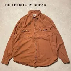 THE TERRITORY AHEAD コットンワークシャツ 長袖 モカブラウン