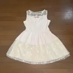 Pinky Girls ホワイト ノースリーブワンピース M