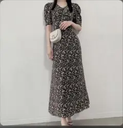 GRL 齋藤飛鳥 花柄バックレースアップフレアワンピース S