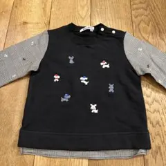 familiar 犬刺繍 トレーナー
