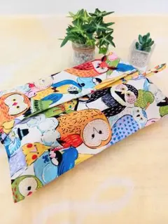 ボックスティッシュカバー(鳥さん大集合カラフル)